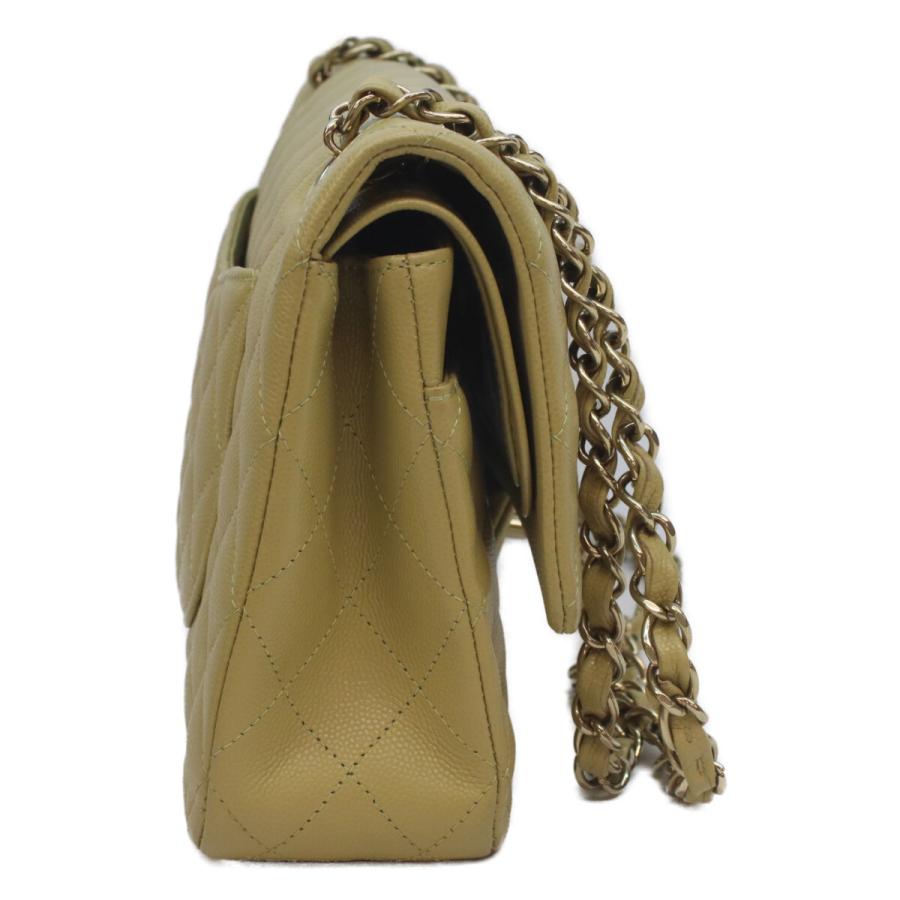 シャネル A01112 ﾋﾟｽﾀﾁｵｸﾞﾘｰﾝ ｷｬﾋﾞｱ G金具 Wﾌﾗｯﾌﾟ ﾏﾄﾗｯｾ25 CHANEL（シャネル） A01112 ピスタチオグリーン キャビア G金具 W