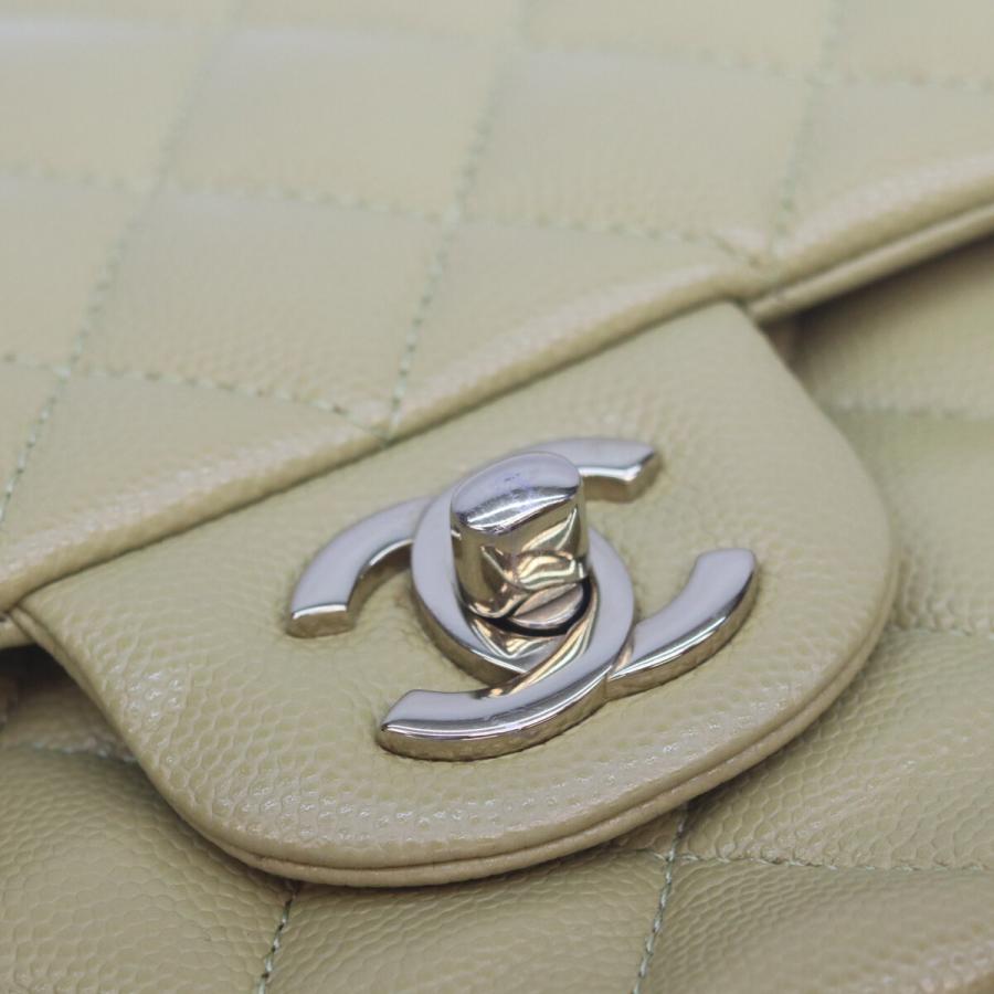 シャネル A01112 ﾋﾟｽﾀﾁｵｸﾞﾘｰﾝ ｷｬﾋﾞｱ G金具 Wﾌﾗｯﾌﾟ ﾏﾄﾗｯｾ25 CHANEL（シャネル） A01112 ピスタチオグリーン キャビア G金具 W