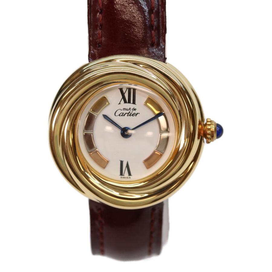 カルティエ W1010744 925 GP ﾄﾘﾆﾃｨ文字盤 ﾏｽﾄﾄﾘﾆﾃｨ ﾍﾞﾙﾒｲﾕ Cartier（カルティエ） 美品 W1010744 925 GP トリニティ文字盤 マスト