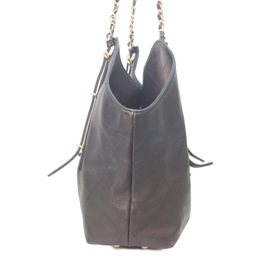 美品 CHANEL シャネル AS5466 黒 カーフスキン ショッピング トートバッグ レディースの画像