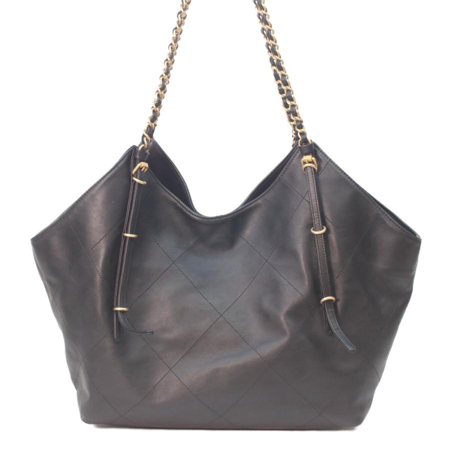 美品 CHANEL シャネル AS5466 黒 カーフスキン ショッピング トートバッグ レディースの画像