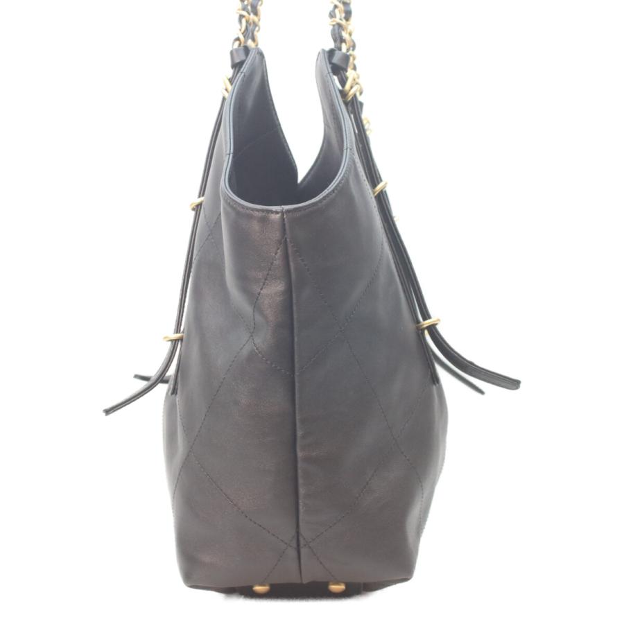 美品 CHANEL シャネル AS5466 黒 カーフスキン ショッピング トートバッグ レディースの画像