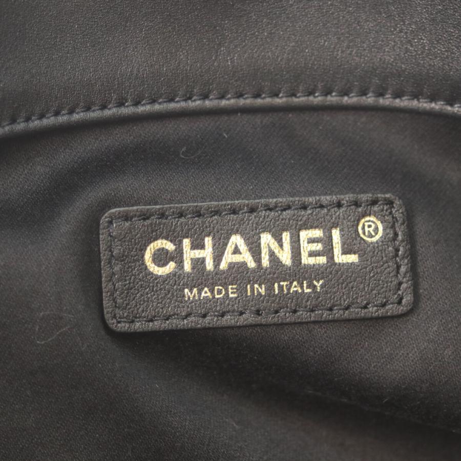 美品 CHANEL シャネル AS5466 黒 カーフスキン ショッピング トートバッグ レディースの画像