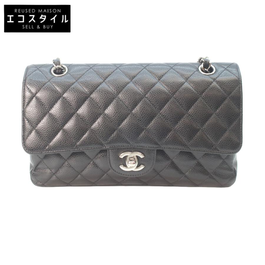 CHANEL シャネル 19番 A01112 黒 ｷｬﾋﾞｱ ｼﾙﾊﾞｰ金具 ﾀﾞﾌﾞﾙﾌﾗｯﾌﾟ ﾏﾄﾗｯｾ25 CHANEL（シャネル） A01112 黒 キャビア シルバー金具 ダブルフラップ