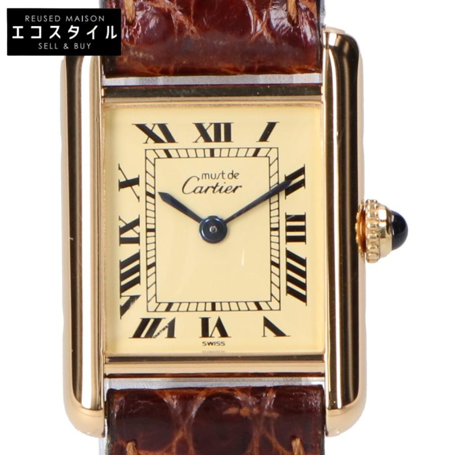 カルティエ W1003153 925 ﾏｽﾄﾀﾝｸｳﾞｪﾙﾒｲﾕSM ﾛｰﾏｱｲﾎﾞﾘｰ文字盤 QZ 革 Cartier（カルティエ） W1003153 925 マストタンクヴェルメイユSM