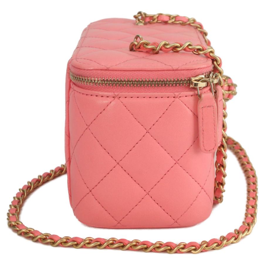 CHANEL シャネル AP2303 ピンク ラムスキン ゴールド金具 ココボール パールクラッシュ バニティバッグ レディース_4