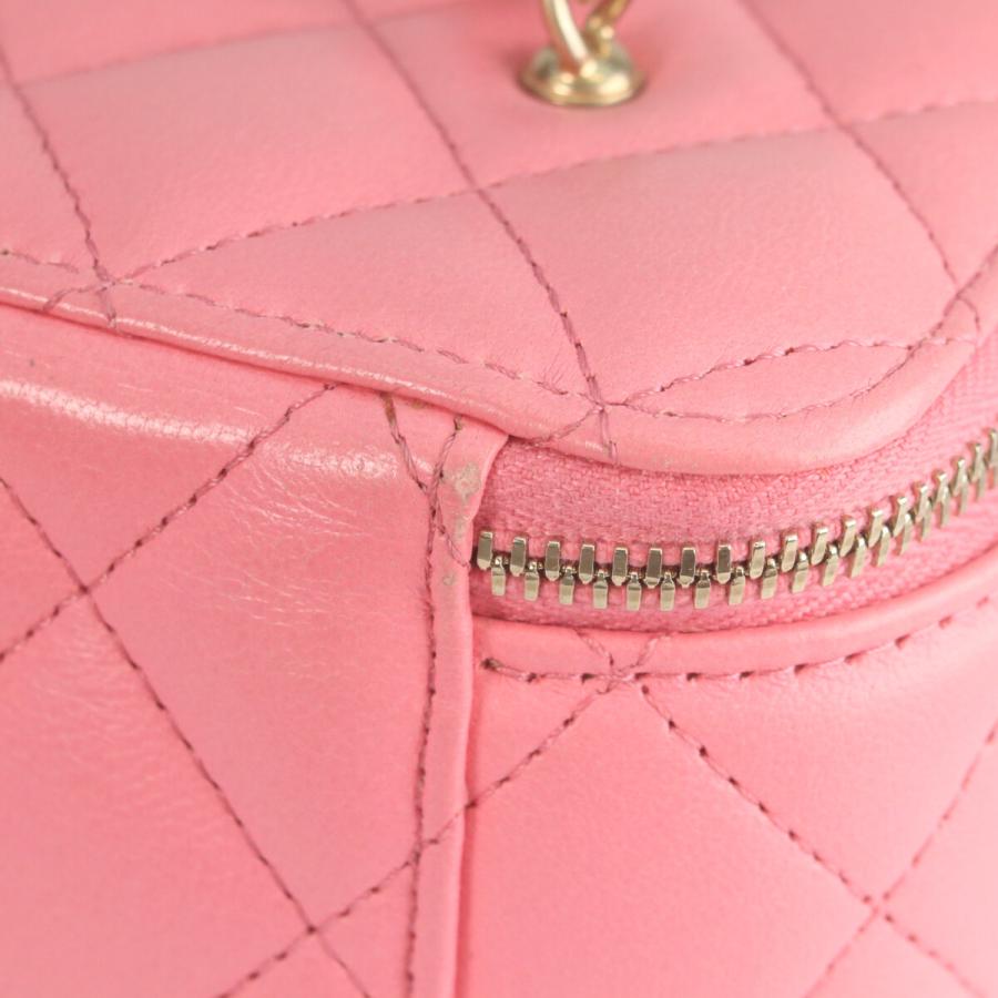 CHANEL シャネル AP2303 ピンク ラムスキン ゴールド金具 ココボール パールクラッシュ バニティバッグ レディース_8