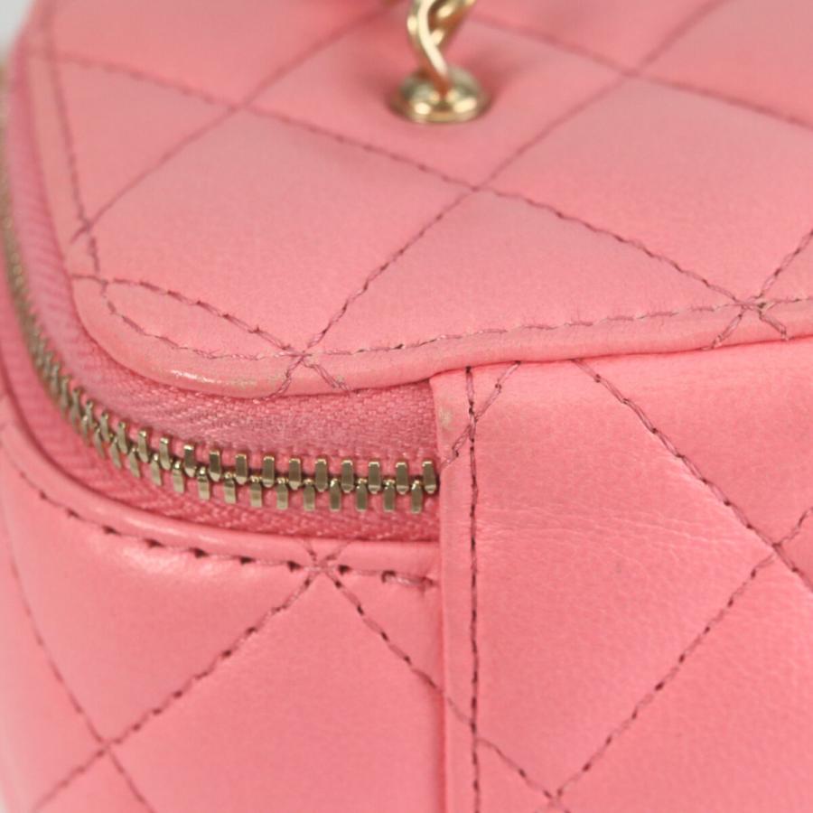 CHANEL シャネル AP2303 ピンク ラムスキン ゴールド金具 ココボール パールクラッシュ バニティバッグ レディース_9