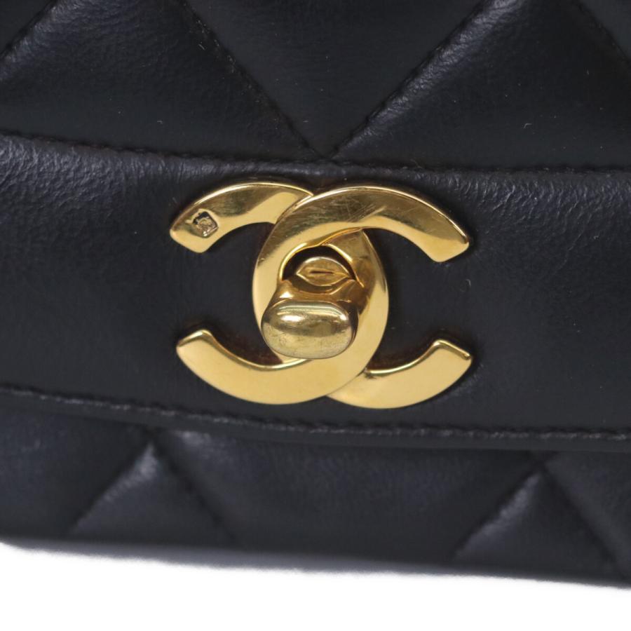 シャネル CHANEL ダイアナ25 A01165 ブラック ゴールド金具 ラムスキン レディース ショルダーバッグ マトラッセ シャネル CHANEL ダイアナ 25 ショルダーバッグ ラムスキン