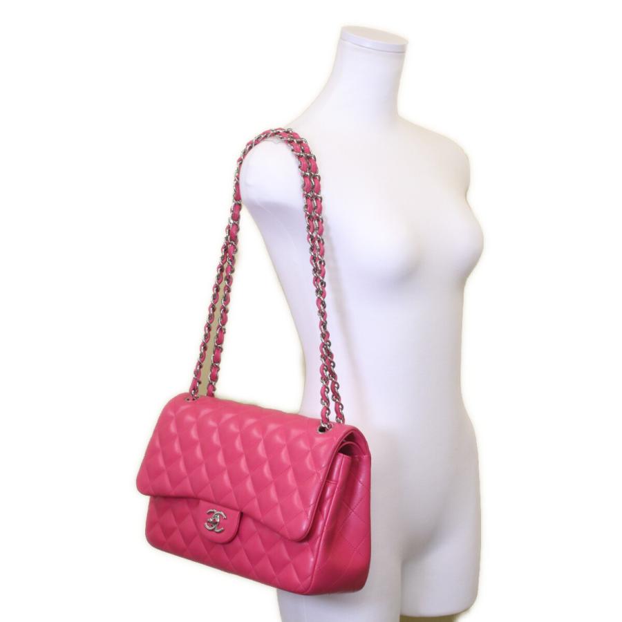 CHANEL(シャネル) ショルダーバッグ デカマトラッセ A58600 ピンク ダブルフラップ(二重蓋)/チェーンショルダー/シルバー金具 レザー CHANEL（シャネル） A58600 ピンク ラム シルバー金具 ダブルフラップ