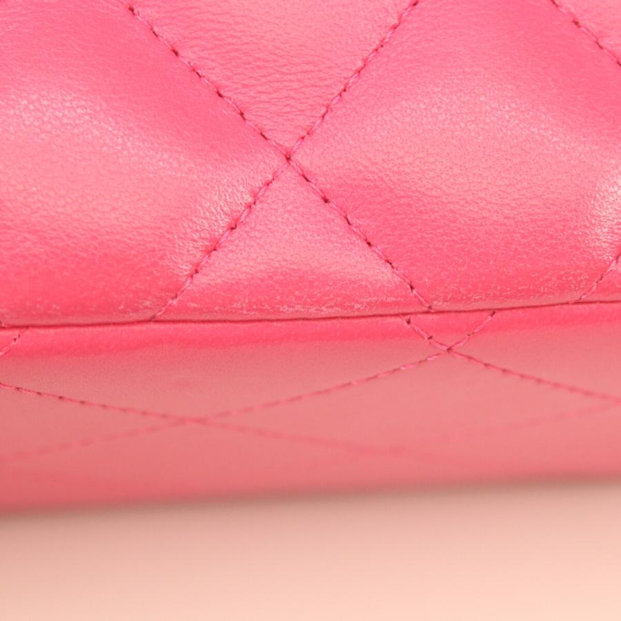 CHANEL（シャネル） A58600 ピンク ラム シルバー金具 ダブルフラップ
