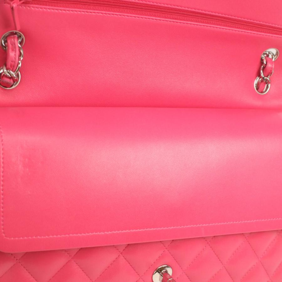 CHANEL(シャネル) ショルダーバッグ デカマトラッセ A58600 ピンク ダブルフラップ(二重蓋)/チェーンショルダー/シルバー金具 レザー CHANEL（シャネル） A58600 ピンク ラム シルバー金具 ダブルフラップ