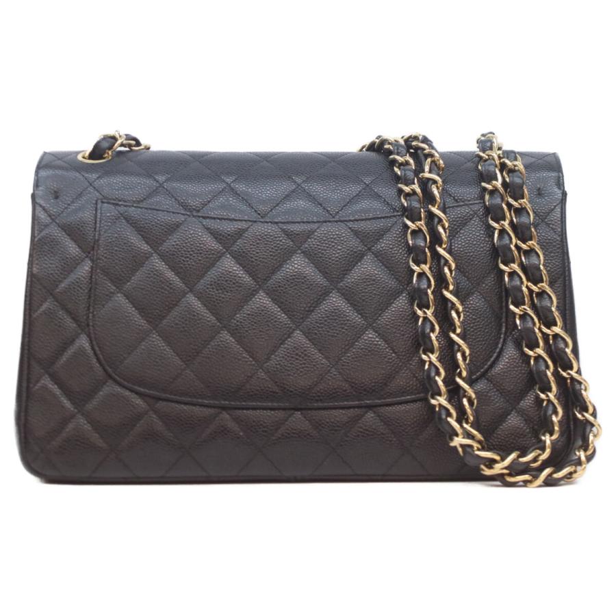 CHANEL（シャネル） A58600 黒キャビア ゴールド金具 ダブルフラップ