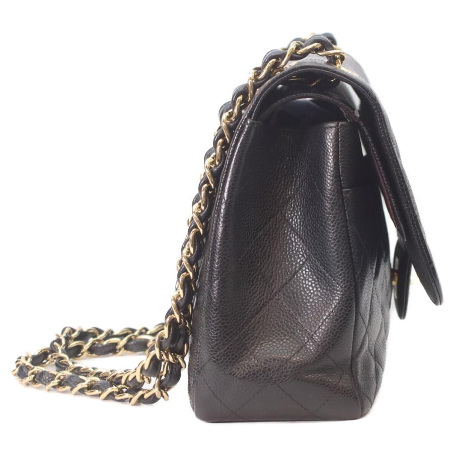 CHANEL（シャネル） A58600 黒キャビア ゴールド金具 ダブルフラップ
