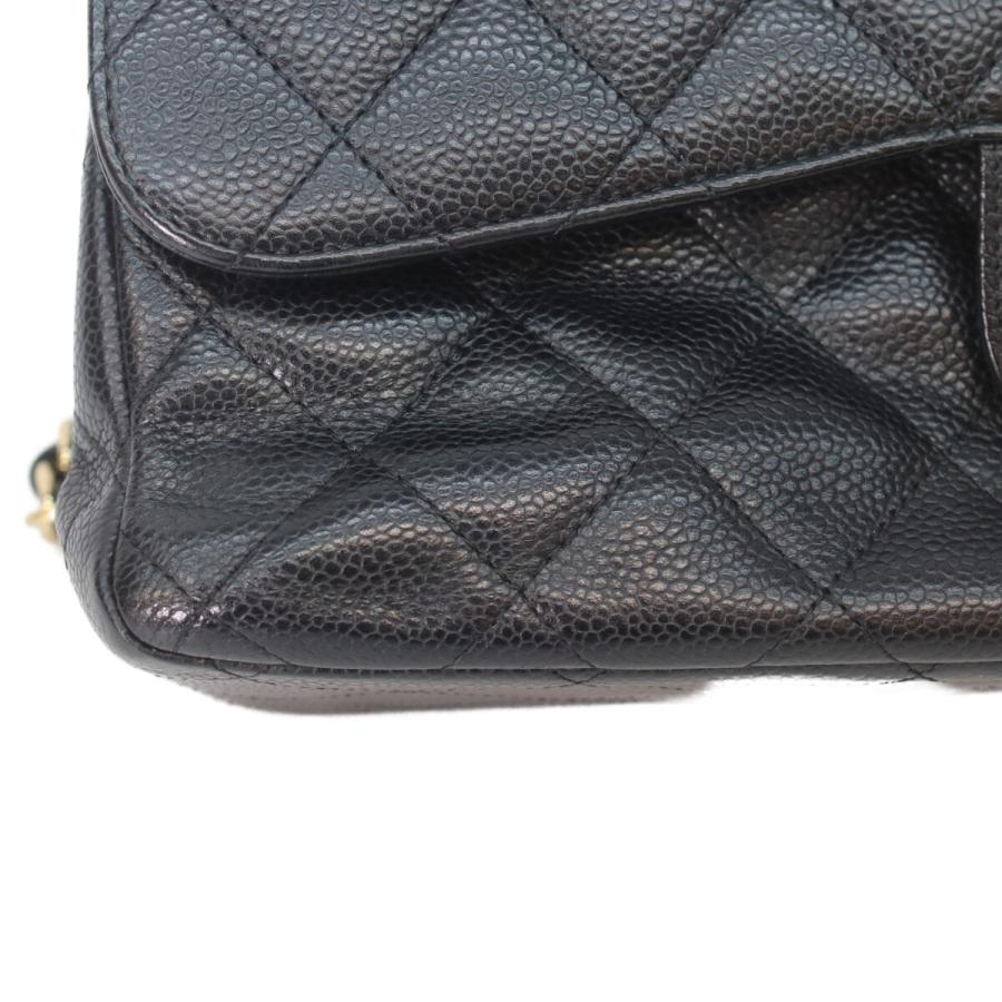 CHANEL（シャネル） A58600 黒キャビア ゴールド金具 ダブルフラップ