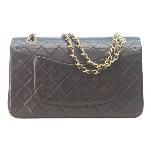 CHANEL（シャネル） A01112 黒ラム ゴールド金具 Wフラップ マトラッセ 
