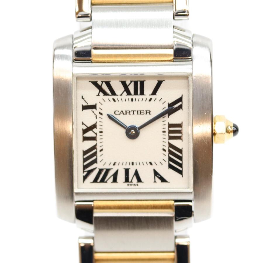 カルティエ　タンクフランセーズ コンビ　SS×YG　W51007Q4　2連コマ Cartier（カルティエ） W51007Q4 SS YG タンクフランセーズSM QZ