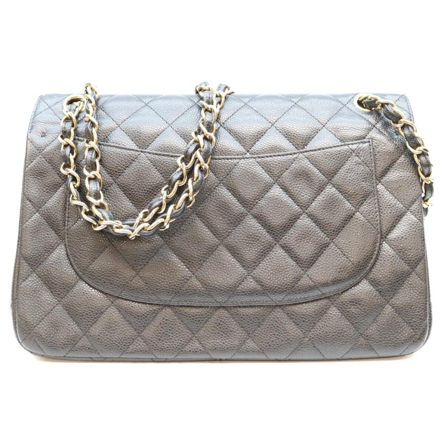 CHANEL（シャネル） A58600 黒 キャビア G金具 Wフラップ デカ