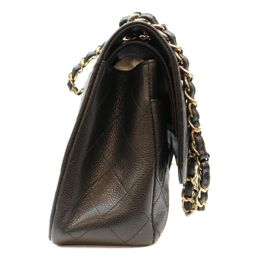 CHANEL デカマトラッセ 30 キャビアスキン シングルフラップ G金具 CHANEL（シャネル） A58600 黒 キャビア G金具 Wフラップ デカ