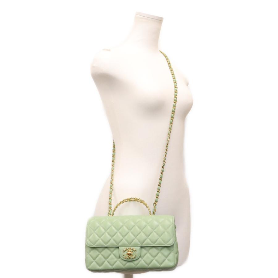 CHANEL（シャネル） ミントグリーン ラム G金具 チェーントップ