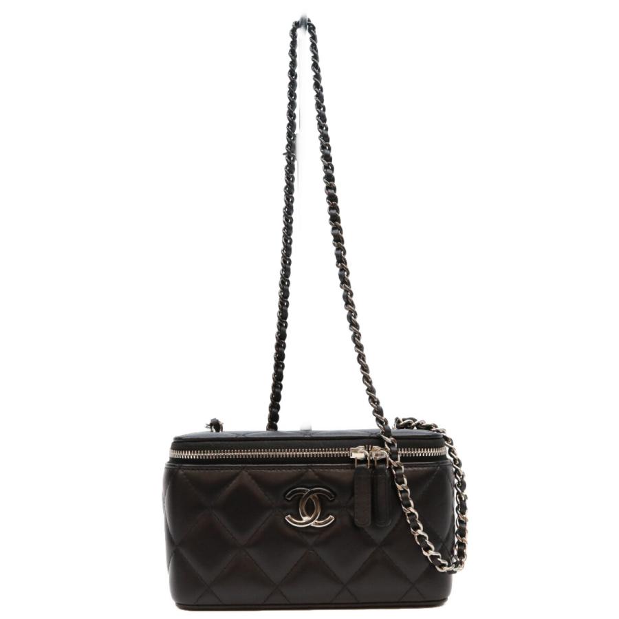希少✨ 状態良好 ブラック cHaNeL✨サコッシュ パール付き CHANEL（シャネル） AP3697 黒 黒×SV金具 ビッグココマーク バニティ