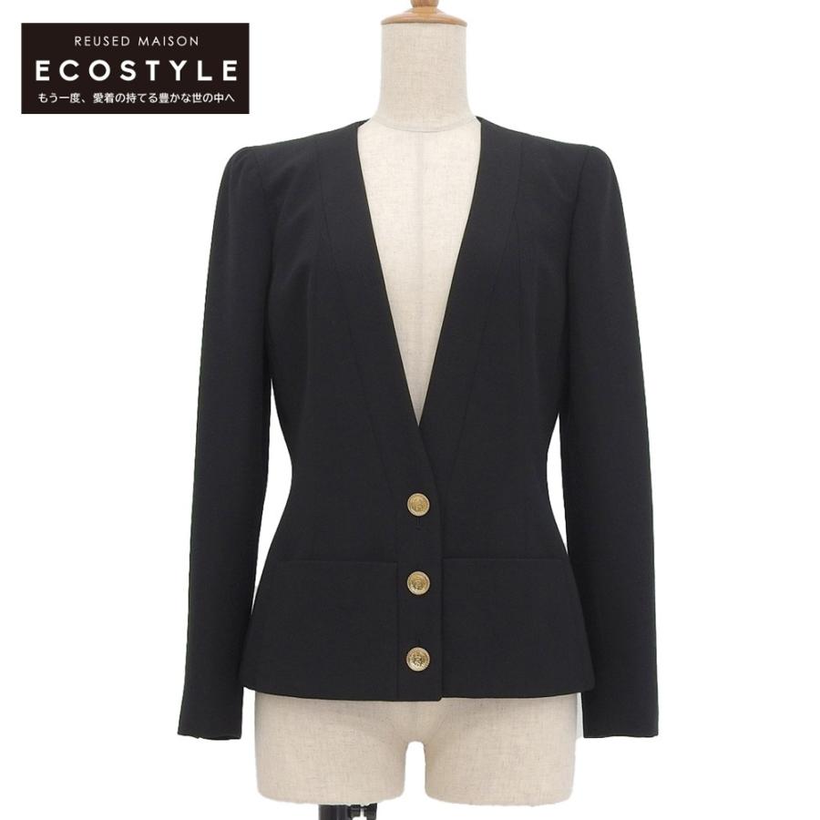 CHANEL シャネル 01P P17504V09938 ウール 金ボタン ノーカラー  