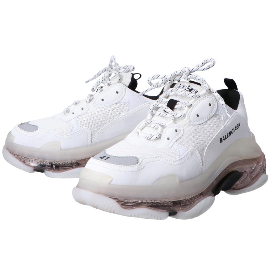 BALENCIAGA 美品 541624 TRIPLE S CLEAR SOLE トリプルS ダブル 