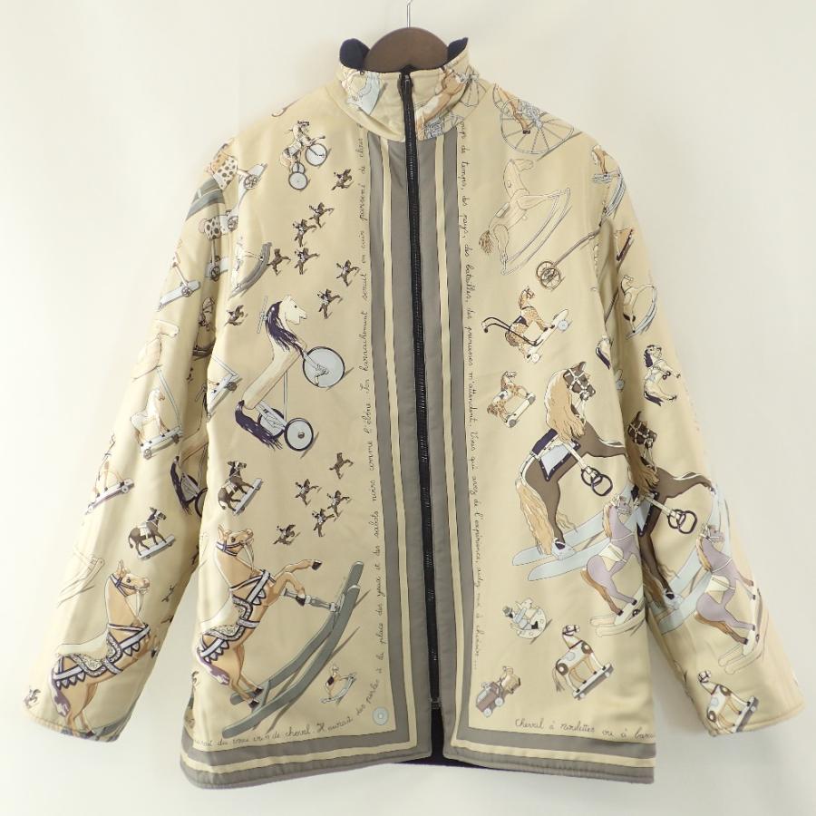 エルメス　ジャンパー ブルゾン　ニット カシミヤ フルジップ HERMES HERMES - エルメス ジャケット ブルゾン リバーシブル カシミヤ ニット