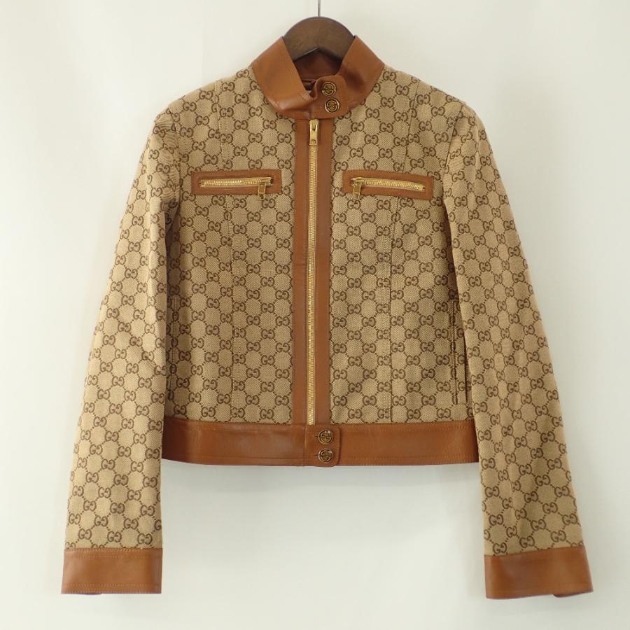 GUCCI（グッチ） 美品/国内正規/ 681034 レザートリム付き GG