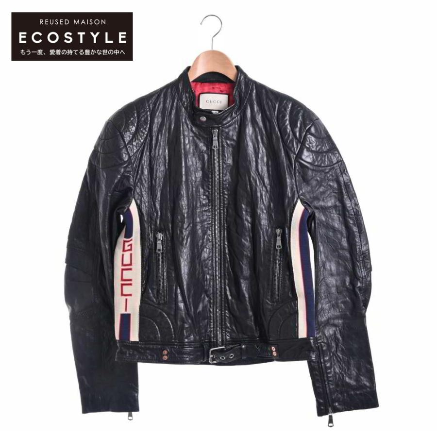 GUCCI（グッチ） 国内正規/ 523542 ラムレザー サイドロゴストライプ