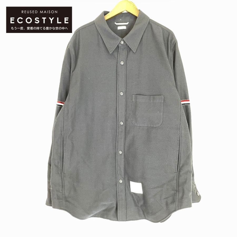 THOM BROWNE トムブラウン MJ0055A ネイビー スリーブライン シャツ
