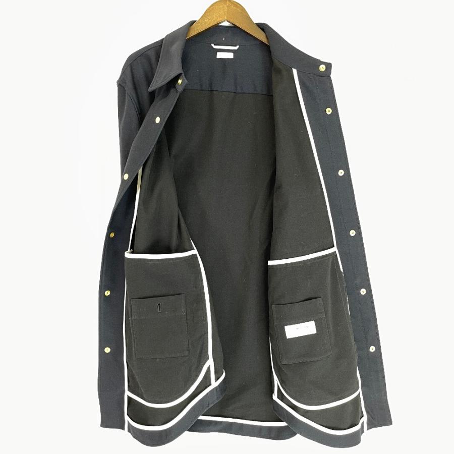THOM BROWNE トムブラウン スリーブライン シャツジャケット ネイビー MJ0055A-06146415 THOM BROWNE トムブラウン MJ0055A ネイビー スリーブライン シャツ