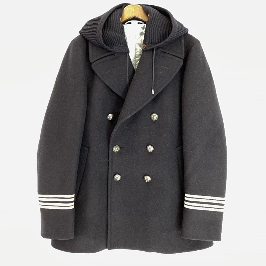 GUCCI グッチ 美品 480511 ウール BEEボタン フード付 ピー GUCCI グッチ 美品 480511 ウール BEEボタン フード付 ピー