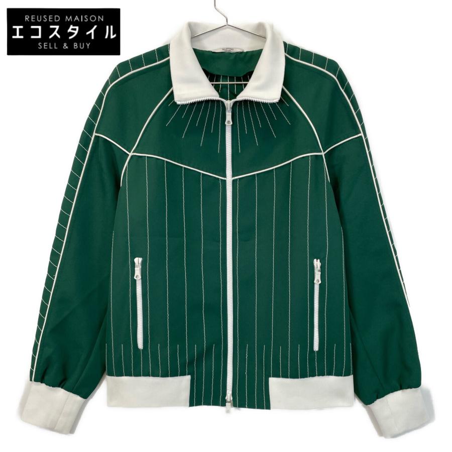 VALENTINO ヴァレンティノ グリーン ホワイトステッチブルゾン VALENTINO ヴァレンティノ グリーン ホワイトステッチブルゾン