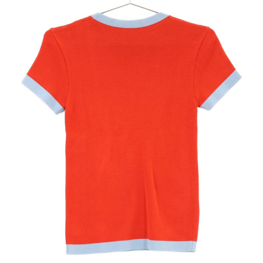 CHANEL シャネル P19521V01125 半袖 ニットTシャツ トップス 38 レッド