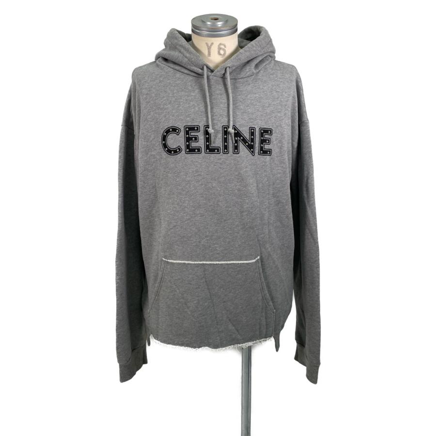 CELINE セリーヌ 2Y309052H グレー ロゴスタッズ パーカー XXL  