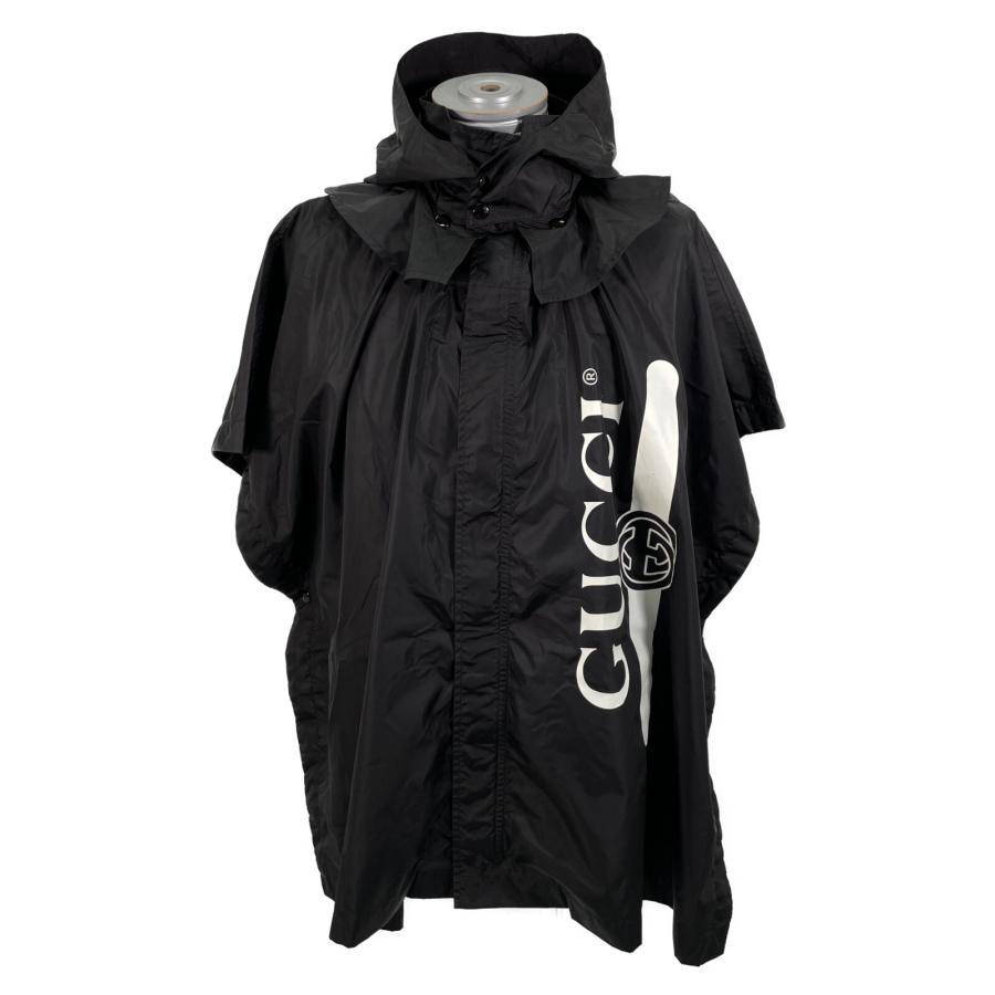 GUCCI グッチ 626382 ブラック ナイロン ロゴ ポンチョ ブラック M 