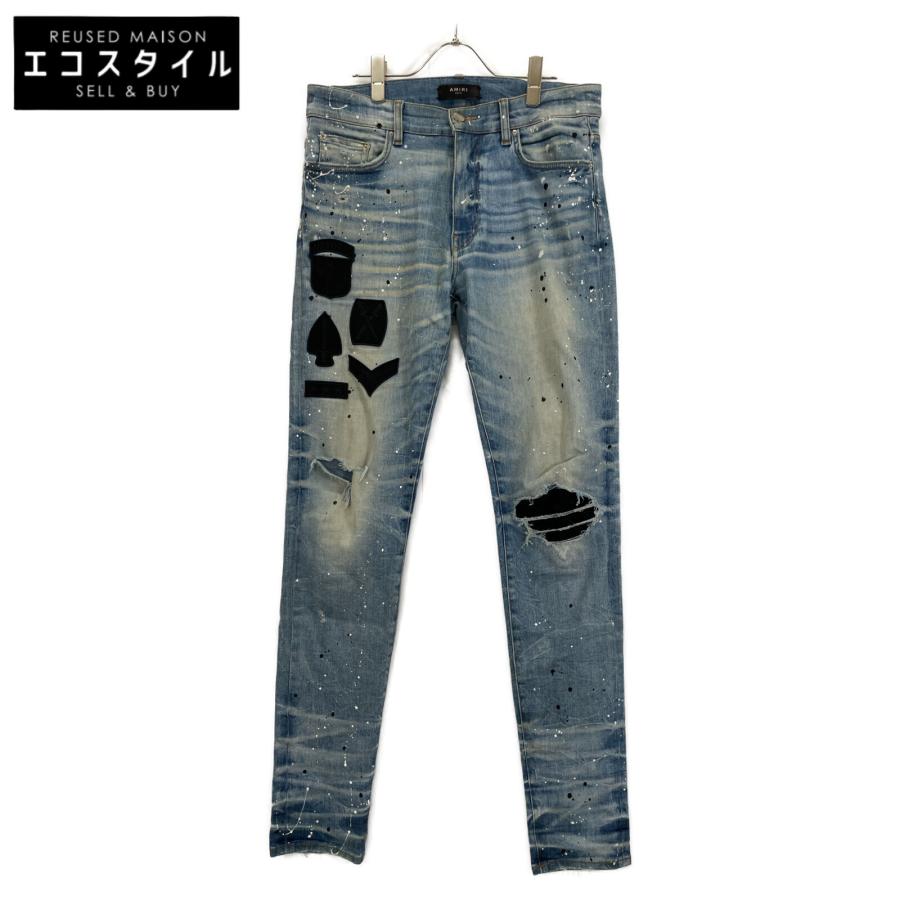 AMIRI アミリ ライトブルー USED加工 ペインター スキニーパンツ AMIRI アミリ ライトブルー USED加工 ペインター スキニーパンツ