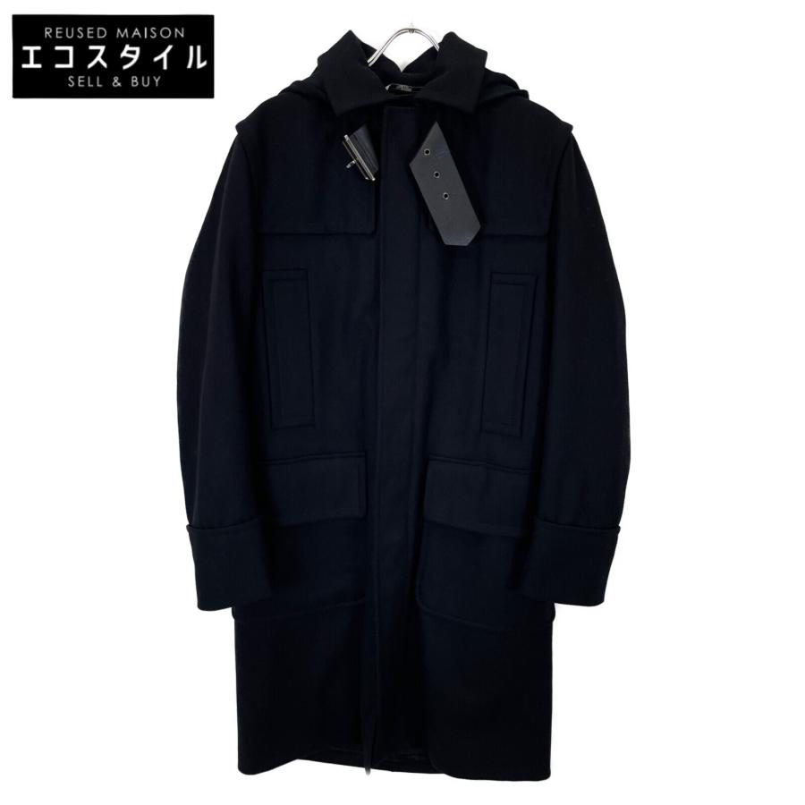 VALENTINO ヴァレンティノ ブラック ウール カラーベスト ロングコート 