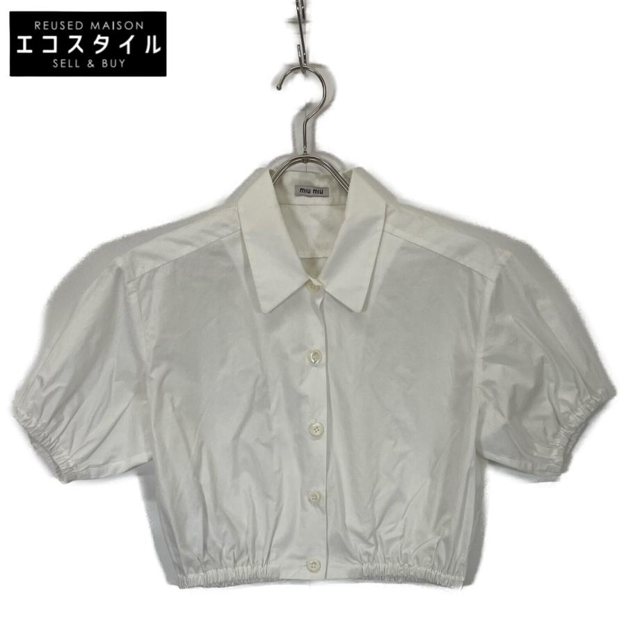 miu MIUMIU ミュウミュウ ホワイト トップス 38 コットン miu MIUMIU ミュウミュウ ホワイト トップス 38 コットン
