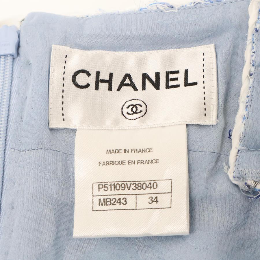 CHANEL シャネル P51109V38040 ツイード ノースリーブ フレア ミニ 