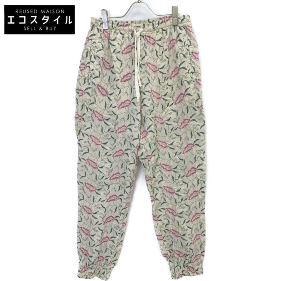 GUCCI（グッチ） 597436 フローラル 総柄刺繍パンツ グリーン ピンク M