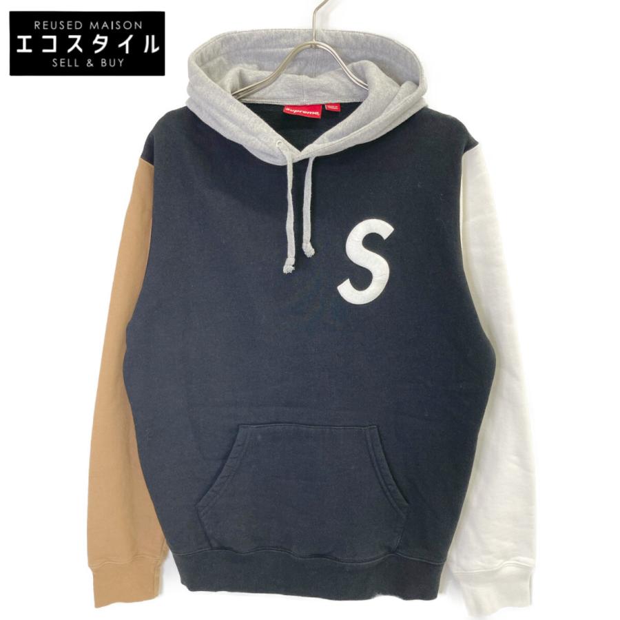 Supreme シュプリーム 黒×白×ブラウン フードパーカー ブラック 