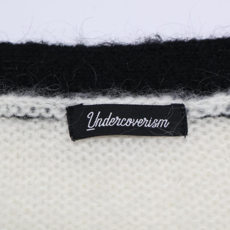 UNDERCOVER 21AW UI2A4902 ボーダー モヘアカーディガン UNDERCOVER（アンダーカバー） 21AW UI2A4902 ブラック×ホワイト