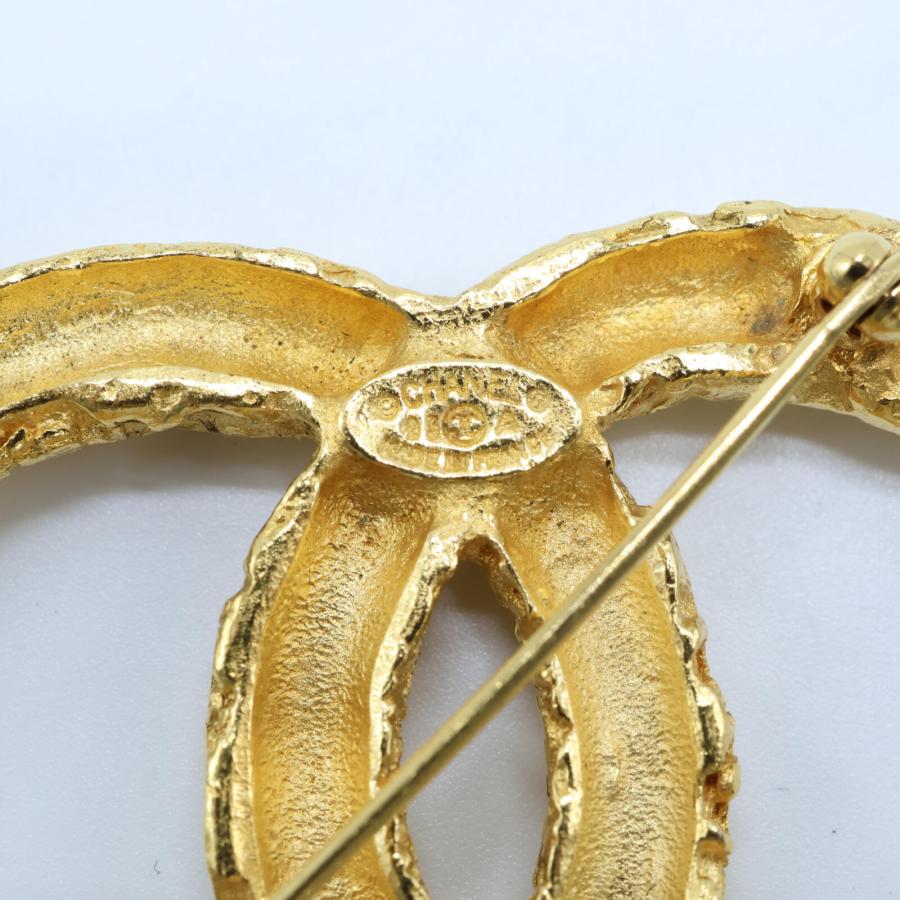 CHANEL 美品 シャネル 93A 溶岩 ココマーク ラージ タッセル ブローチ  