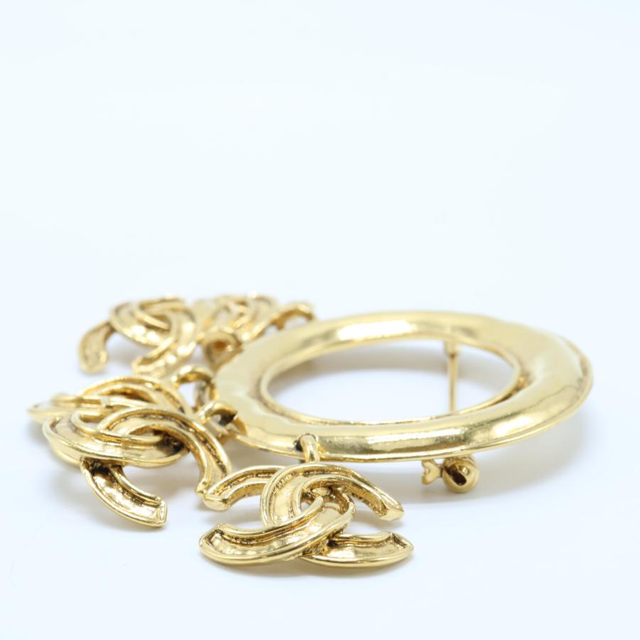 CHANEL 美品 シャネル 94P 5連ココマーク サークル ブローチ ゴールド  