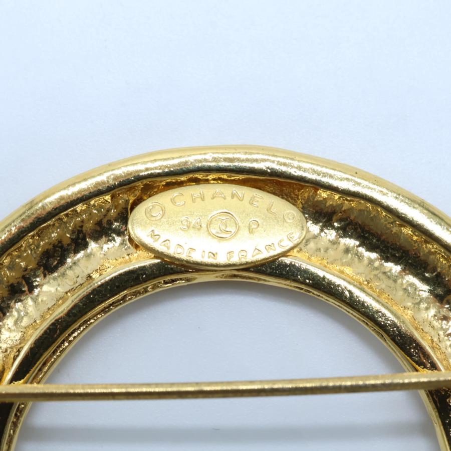 CHANEL 美品 シャネル 94P 5連ココマーク サークル ブローチ ゴールド  