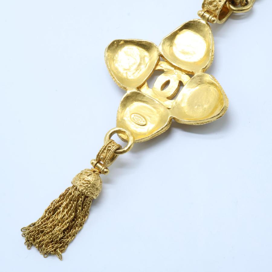 CHANEL シャネル 94A ココマーク グリポア4P レッド×グリーン フリンジ  