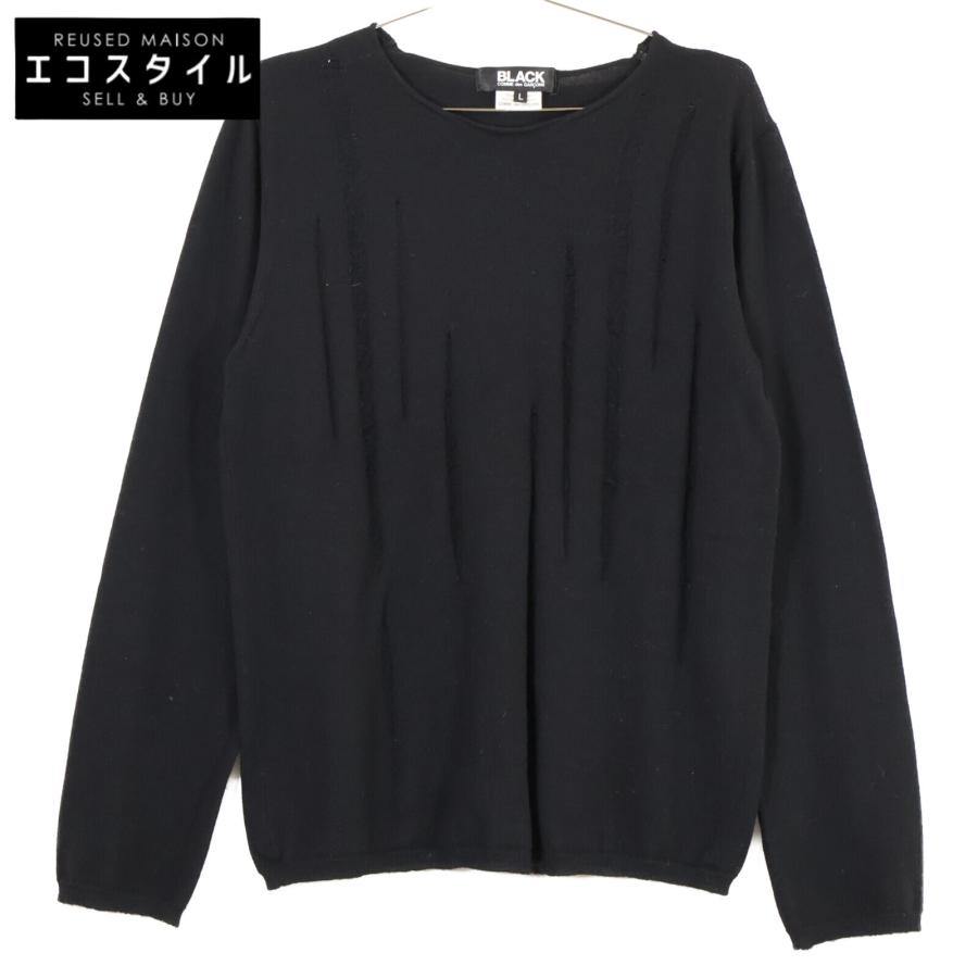 ブラックコムデギャルソン AD2015 1Q-N001 ウール ニットセーター/ L BLACKCOMMEdesGARCONS ブラックコムデギャルソン AD2015 1Q-N001