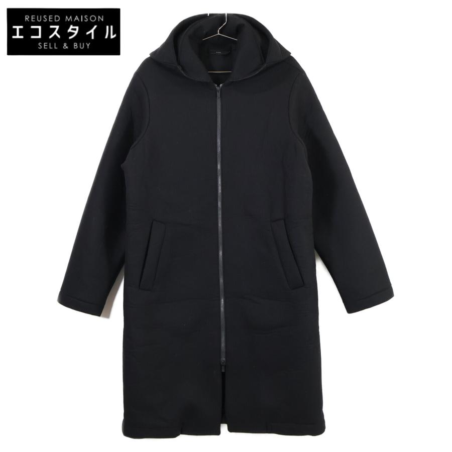さかい中古【hevo イーヴォ フーデットコート】 Hevo イーヴォ 7HTER751 ジップアップ フーディ コート 44 ブラック